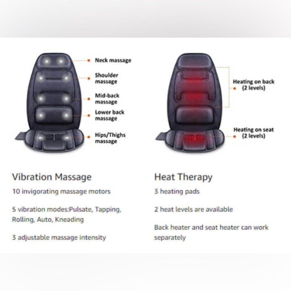 Snailax Vibration Back Massager with Heat SL-126 - Picture 8 of 8